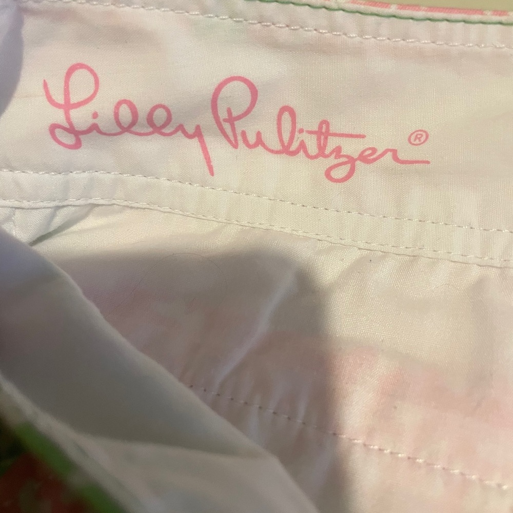 Lily Pulitzer green/pink Walsh shorts - size 4 - Picture 3 of 4